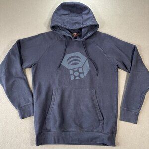 Mountain Hardwear Big Logo Sweatshirt Hoodie Pullover Navy Blue Mens S Outdoor